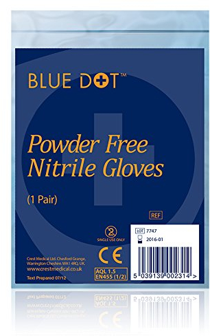 Blue Dot Medium Powder Free Nitrile Gloves (1 Pair)