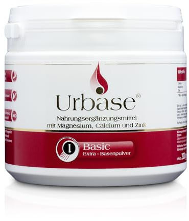 Laetitia Original Urbase I Basic Extra Basenmineralpulver: Nahrungsergänzungsmittel mit Magnesium, Calcium, Zink, Kieselerde – Basenfasten neutralisiert & gleicht Säuren aus – vegan, 200g Dose