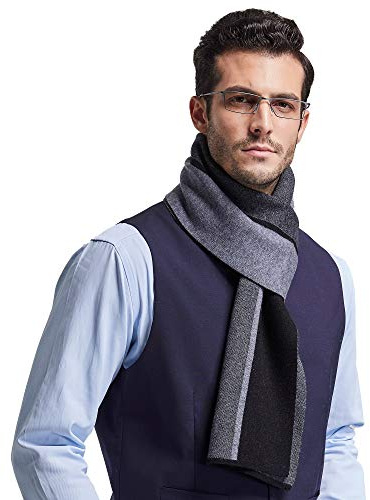 RIONA Herren 100% Australischen Merino-Wolle-Schal-Weiche Warme Krawatten Strick
