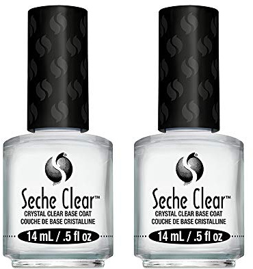 Seche Clear, Base Coat Nail Polish for Manicure and Pedicure, Boxed, 2 Pack