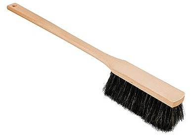 ToM PaR Skurborste i trä | Ergonomiskt trähandtag | Fina blandade borststrån | Skrapar inte | Brottsäkert långt handtag | Tillsats av naturligt tagelhår | För bilen | För hushållet | Längd: 60 cm