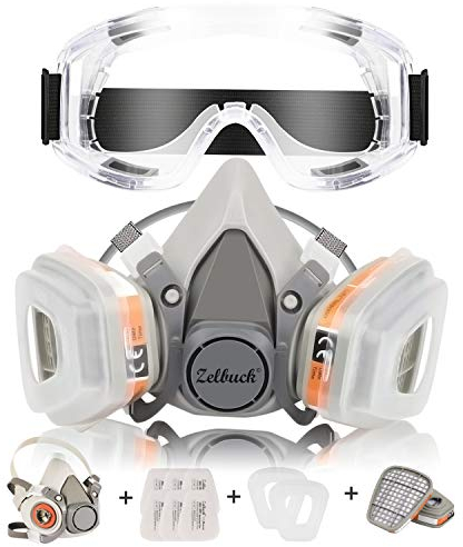 MELARQT Zelcbuk Atemschutzmaske für halbes Gesicht, wiederverwendbar, professionelle Halbmaske gegen Staub, organische Gas/Dämpfe, Pollen und Chemikalien – perfekt für Maler und DIY-Projekte