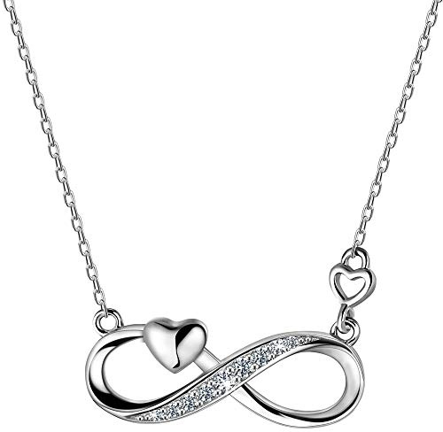 F.ZENI Collana Donna in Argento 925 Collana Infinito Sfioro Scintillante Zirconia Cubica Amore Per Sempre Catena per Regalo Ragazza con Scatola Di Gioielli Inclusa