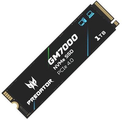 acer Predator GM7000 1TB SSD, PCIe Gen4x4 NVMe M.2 SSD with DRAM Cache, Up to 7400 MB/s, PCIe 4.0 Internal Gaming Solid State Drive for PS5 Storage Expansion