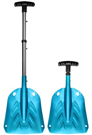 SKINSTAR Lawinenschaufel Alu Schneeschaufel Tourenski Notfall Schaufel 3-teilig blau