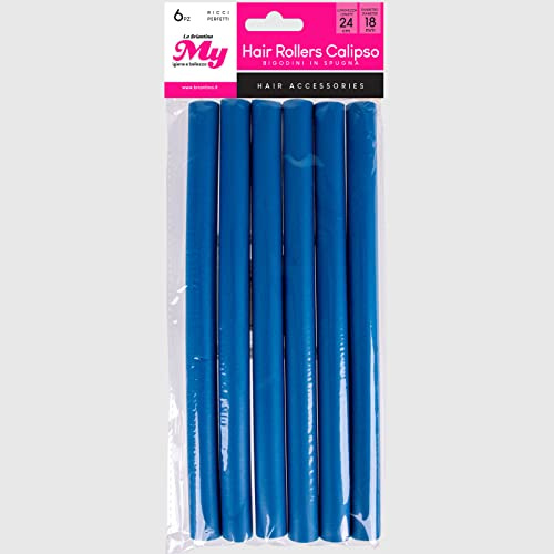 La Briantina 6 Bigodini Flessibili per Styling Capelli Mossi e Ricci, Hair Rollers ⌀18x24 cm, Kit 6 Pezzi