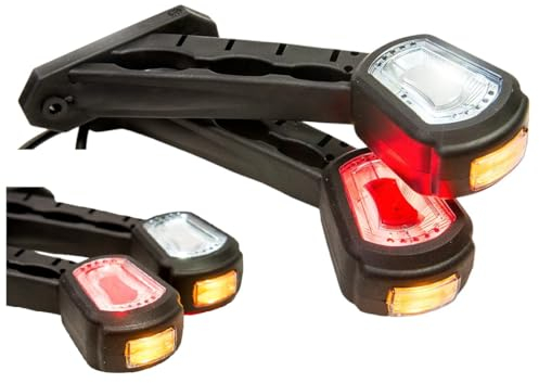 2 x LED Gummi Begrenzungsleuchte Seitenleuchte 12V 24V mit E-Prüfzeichen Positionsleuchte Auto LKW PKW Wohnwagen KFZ Lampe Leuchte Licht Weiß Rot Orange