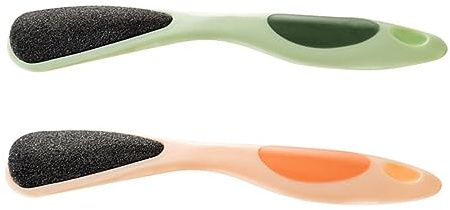 Lima Exfoliante para Pies Portátil de Pp Naranja, 2 Piezas | Removedor Práctico de Callos, Diseño de Mano, para Piel Muerta, Formato Compacto
