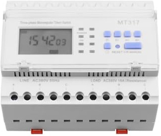 RWRAPS Minuteur Numérique Programmable MT317 16A 380VAC Din Rail triphasé Trois Fils commutateur de contrôle de Temps commutateur de minuterie numérique