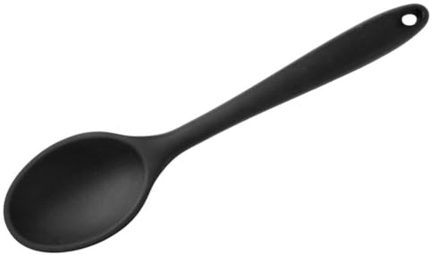 HOLIDYOYO Cuillère Multifonction en Silicone Noire, Résistante la Chaleur, pour Servir et Cuisiner, Ustensile Cuisine Élégant et Pratique