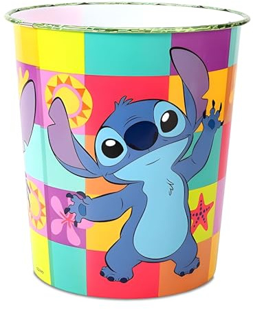 Zawadi Global Stitch Corbeille à papier pour enfants, idéale pour la chambre ou le bureau