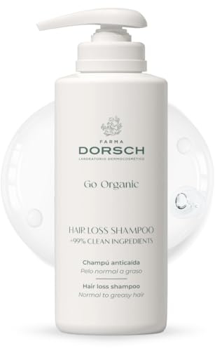 FARMA DORSCH – Hair loss Shampoo Go Organic: Shampoo gegen Haarausfall Normales bis fettiges Haar : +99% saubere Inhaltsstoffe : Biotin, Zink und B-Vitamine : 200 ML