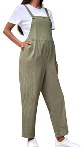 KINLYBO Tuta premaman in vita regolabile pantaloni salopette casual in cotone allentato