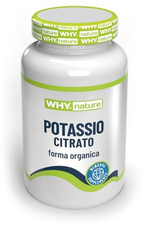 WHY NATURE POTASSIO CITRATO - Potassio Citrato Sali Minerali - Integratori Alimentari - Senza Glutine - 90 cpr
