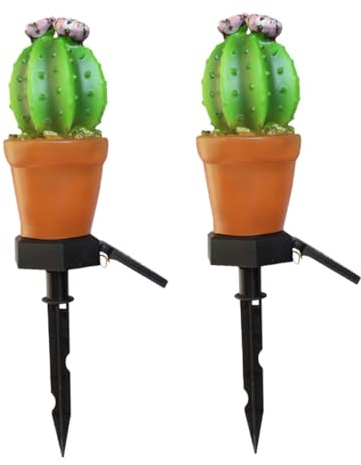 ORFOFE Lot de 2 Lampes Solaires de Jardin à Piquer, Éclairage Paysager Étanche en Silicone Vert, pour Allées et Fêtes