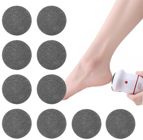 RAMGLYO 10 Pezzi Lima per Piedi Elettronico Testina di Ricambio Smerigliatrice Piedi Elettrica Testina Rimuovi Calli Testina Rimuovi Pelle Morta Sostituzione Lima per Piedi (Nero)