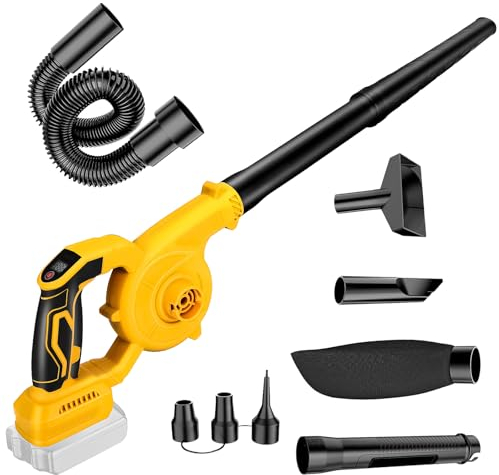 Cordless Leaf Blower for Dewalt 18V 20V Battery, 120CFM 230MPH 2-in-1 Electric Leaf Blowers & Vacuum, Brushless Motor, 3 Variable Speed for Cleaning Patio, Yard, Sidewalk, Snow (NO BATTERY)