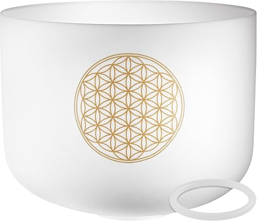 Meinl Sonic Energy - Cuenco de cristal de 40,6 cm, diseño de flor de la vida, cuarzo de alta pureza, para meditación, ASMR, terapia de sonido, yoga