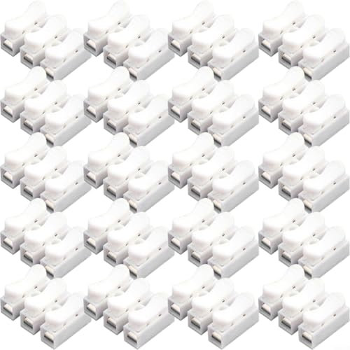 Aprilsunnyzone Connettori elettrici a molla, morsettiera per faretti, morsetto per cavi riutilizzabile a 3 vie, connessione sicura e affidabile, installazione senza attrezzi (20 pezzi)
