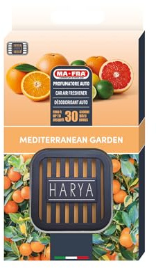 Mafra - HARYA Mediterranean Garden, Auto-Duftspender aus Gummi, Frischer, Blumiger Duft mit Zitrusnoten, Elegantes Design
