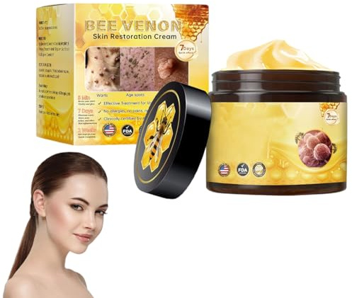 HAMKU 1 Pezzo Crema al Veleno D'api,Pomata al Veleno D'ape Professionale per Tutti I Tipi di Pelle,Crema Riparatrice Veleno d'api, Rimuove Delicatamente nei e Verruche,Regalo Unisex