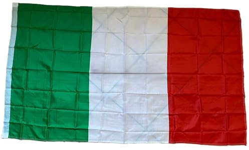 JK LUX Bandiera Italia, Resistente alle Intemperie con Passante Per L'Asta, Bandiera Italiana 90x150cm 80gr e tricolore gigante 150x250 cm 200gr, regalo bandiera