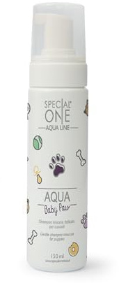 SPECIAL ONE - AQUA BABY PAW Shampoo Delicato Cuccioli - Formula Naturale con Ingredienti Biologici e Proteine Vegetali - Delicatezza per Pelli Sensibili e Prime Toelettature - 150 ml