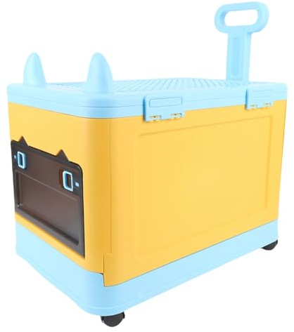 SPYMINNPOO Caja de Juguetes Plegable con Ruedas, Baúl de Juguetes que Ahorra Espacio para Tapa de Bloque de Construcción, Fomento de la Organización Amigable para los Niños, Durabilidad del Plástico
