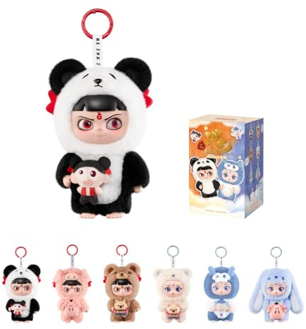 POP MART NeZha 2 Dress Up Party Series Vinyl Plush Doll Pendant Blind Box Figures, Collectible Toys Home Decorations, Holiday Birthday Gifts for Girls and Boys, Single Box