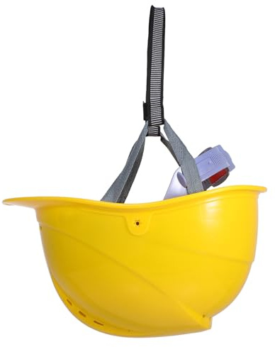 HEALSOPTHY Gelber Bauhelm Schutzhelm aus Robustem Kunststoff mit Atmungsaktivem Belüftungssystem für Baustelle und Industrie