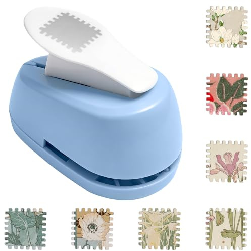 Briefmarken Stanzer,Quadratischer Lochstanzer,2×1.8 cm,Tragbarer Briefmarkenform Papierstanzer,Manuelle Bastelstanzer,Creative Motivstanzer für Scrapbooking,Papierbasteln,Kartenherstellung,Etiketten