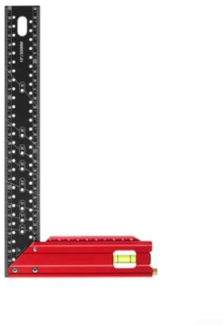 Efficiente righello di misurazione a L costruito in lega di alluminio resistente per linee parallele accurate e layout dei fori (30 cm)