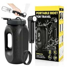 FOTSHARER Portable Bidet for Travel, High Pressure Electric Bidet for Women & Men, 1600mAh Battery, Dual Adjustable Spray Modes, LED Display, 2.5L Tank, IPX6 Waterproof Handheld Bidet for Camping