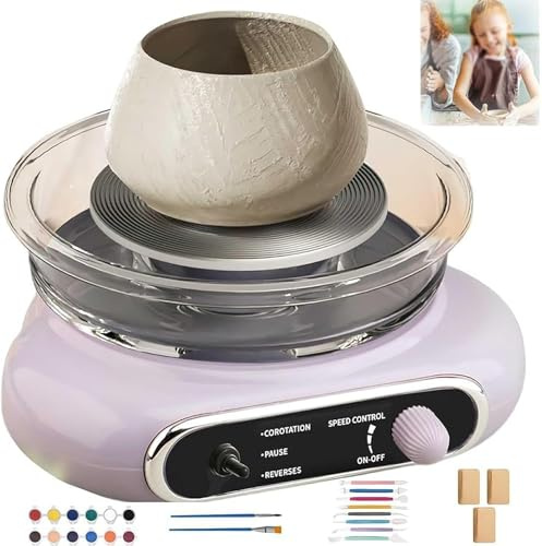 Eiwitany Tornio Elettrico per Ceramica per Principianti e Adulti, Macchina Manuale con Movimento avanti/Indietro Regolabile. Negozio di Ceramica Fai-da-Te