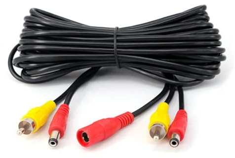 Auratrove Câble d'extension RCA 2 en 1 pour voiture - Câble d'alimentation et vidéo pour caméra de recul - Câble d'alimentation et vidéo pour moniteur de recul - Câblage automobile ABS 12 V