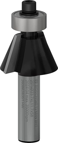 Bosch 1x PRO Frässtål fasfräs (för Mjukt trä, Hårt trä, Ø 23,7 mm, Professional Tillbehör Handöverfräs, Kantfräs)