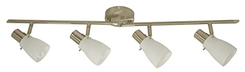Dapo Glas-Decken-Spot-Strahler-Leuchte-Lampe EIKO 4 flammig mit Opalglas Fassung 4 x E14