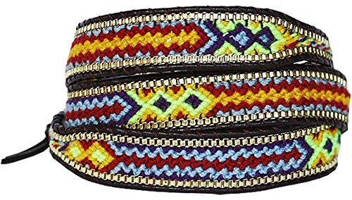 NAKAMOL Wickelarmband buntes Flechtband