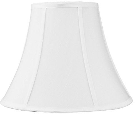 7x14x11 White Bell Shantung Lampshade with Brass Spider fitter - Perfect for table lamps and some desk lamps -Medium, White