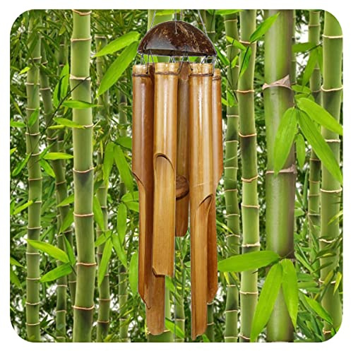 Simandra Carillon éolien en bambou décoratif mobile - Jeu sonore relaxant - 40 cm