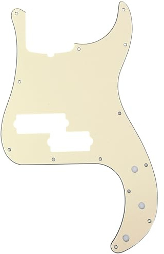 Musiclily Pro 5-Saiter 13 Löcher P Bass Pickguard PB-style Schlagbrett für Fender American Precision Bass,3 lagig Creme