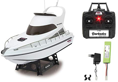 JAMARA 040670 - Barbados RC-Yacht 2,4Ghz - 2 Antriebsmotoren, einfach zu steuern, Deckel mit Schnellverschluß, Trimmruder & Feintrimmung am Sender, weiß