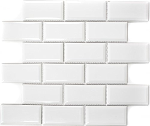 Metro Subway - Piastrelle per mosaico, in ceramica, colore: Bianco