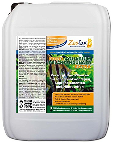 ZOOFUX Profi Aquarium Pflanzendünger EXTRA (GRATIS Lieferung in DE - Versorgt Pflanzen mit lebensnotwendigen Spurenelementen und Nährstoffen für EIN kräftiges Wachstum), Inhalt:5 Liter