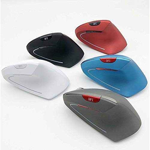 Ellenne MOUSE VERTICALE WIRELESS WIFI DESIGN ERGONOMICO POLSO TUNNEL CARPALE 1600DPI (Bianco)