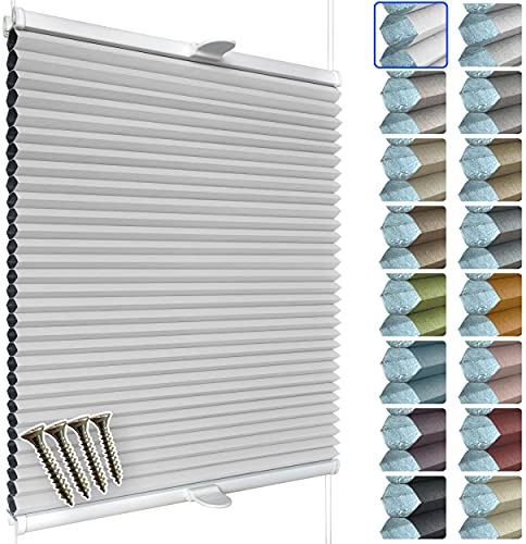 SchattenFreude Waben-Plissee nach Maß für Fenster & Tür | 100% verdunkelnd/Blackout | Zum Anschrauben in der Glasleiste | Weiß (Weiße Rückseite), Breite: 50-70cm x Höhe: 30-100cm