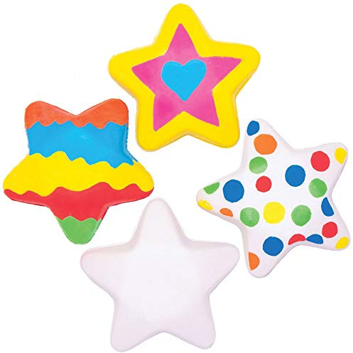Baker Ross AT932 Quetsch-Sterne zum Selbermachen, originelles Spielzeug für Kinder und für Kunst- und Bastelprojekte (5 Stück), sortiert
