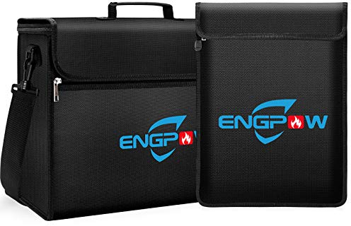 Dokumententasche Feuerfeste 2 Stück Feuerfeste Tasche 43 x13 x31 cm Safe Geldtasche Feuerfest und Wasserdicht Tasche für A4 Dokumente,Laptop,Smartphone,Bargeld,Reisepass,Zertifikate,ohne Schloss