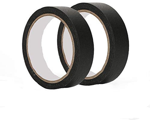 Powertool Abdeckband, 2 Stück, 50 m Länge, strukturiertes Papierband, beschreibbares Malerband, Klebeband zum Malen, Basteln, Dekoration (schwarz, 50 mm)