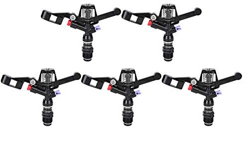 5PCS Garden Impulse Sprinkler Impact Sprinkler Head for Watering Irrigation, 3/4in DN20 Male Thread